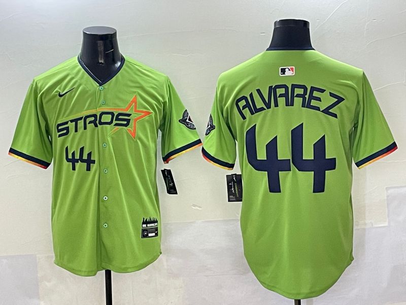 Men Houston Astros #44 Alvarez Green three generations Joint Name 2025 Nike MLB Jersey style 5->houston astros->MLB Jersey